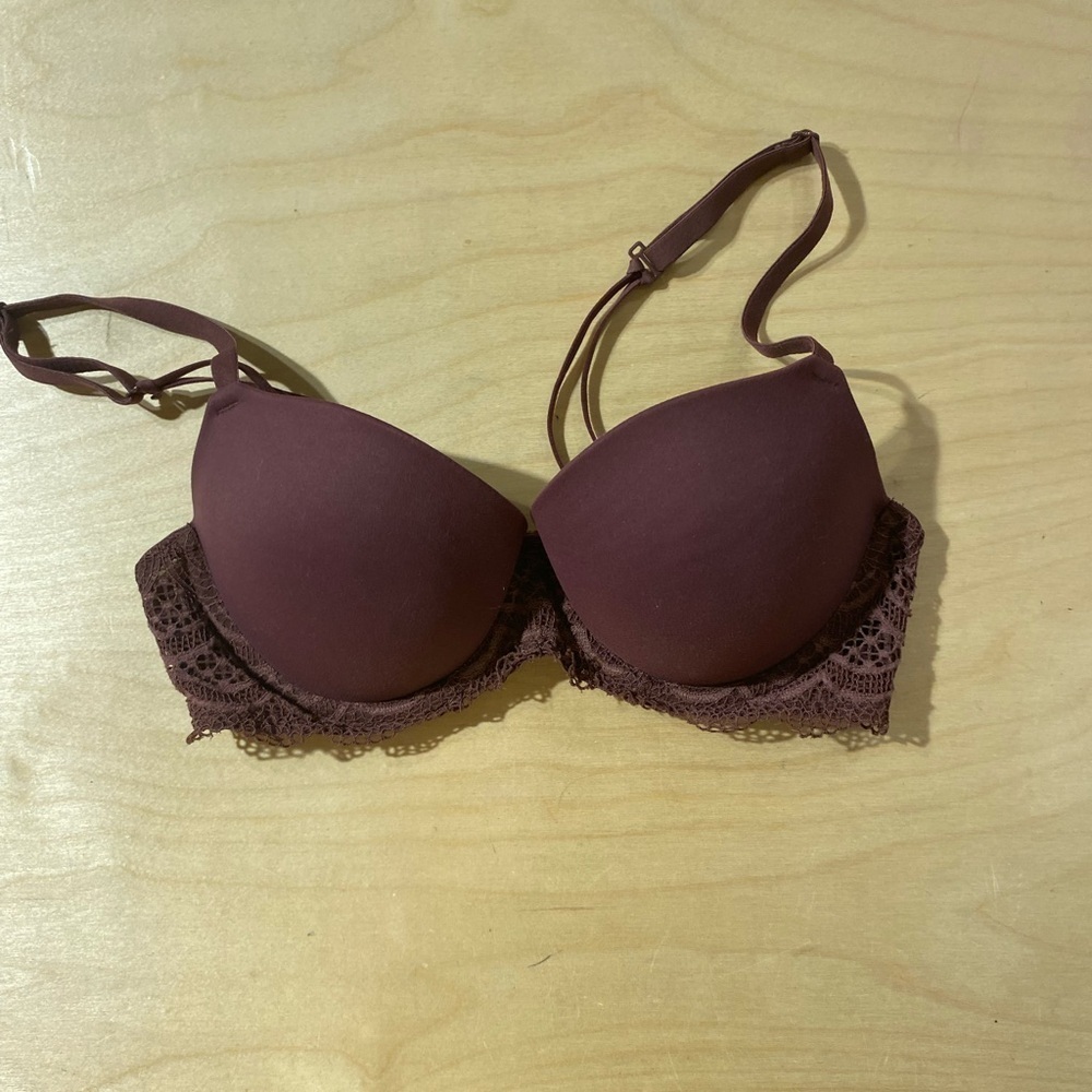 Auden Rich Purple Lace Accent No Wire Bra 34B (GE)